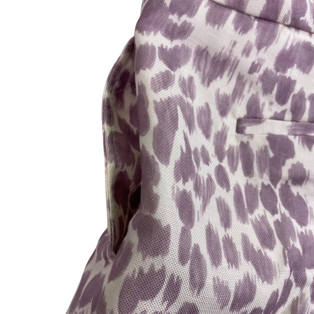 J.Crew Womens Purple Animal Print Linen Blend Pants SRelaxed Fit Long Size 6T - Picture 7 of 11
